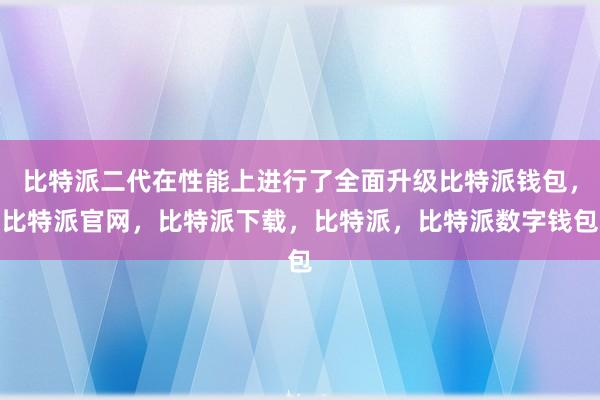 比特派二代在性能上进行了全面升级比特派钱包，比特派官网，比特派下载，比特派，比特派数字钱包