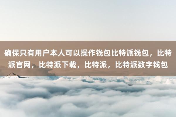 确保只有用户本人可以操作钱包比特派钱包，比特派官网，比特派下载，比特派，比特派数字钱包