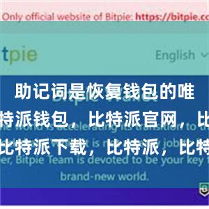 助记词是恢复钱包的唯一凭证比特派钱包，比特派官网，比特派下载，比特派，比特派数字钱包